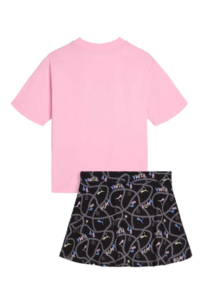 Kids' T-Shirt & Skort, Alternate, color, PINK/ PINK