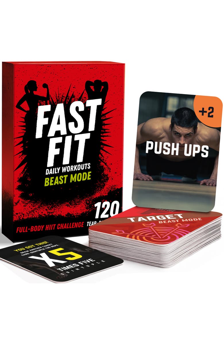 Quokka Fast Fit Workout Cards Set - Full Body Fitness Training Deck, Main, color, Beast