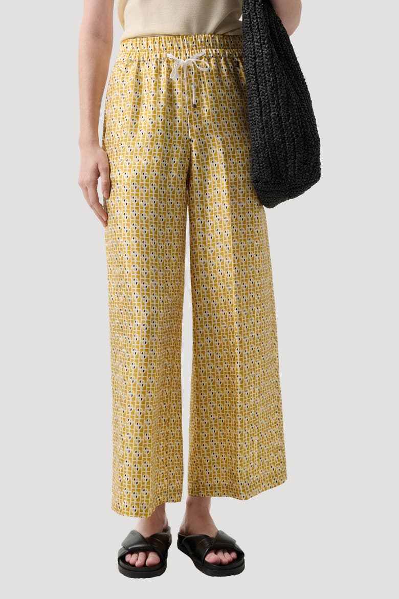 Emmy Silk Trousers, Alternate, color, Yellow/cream