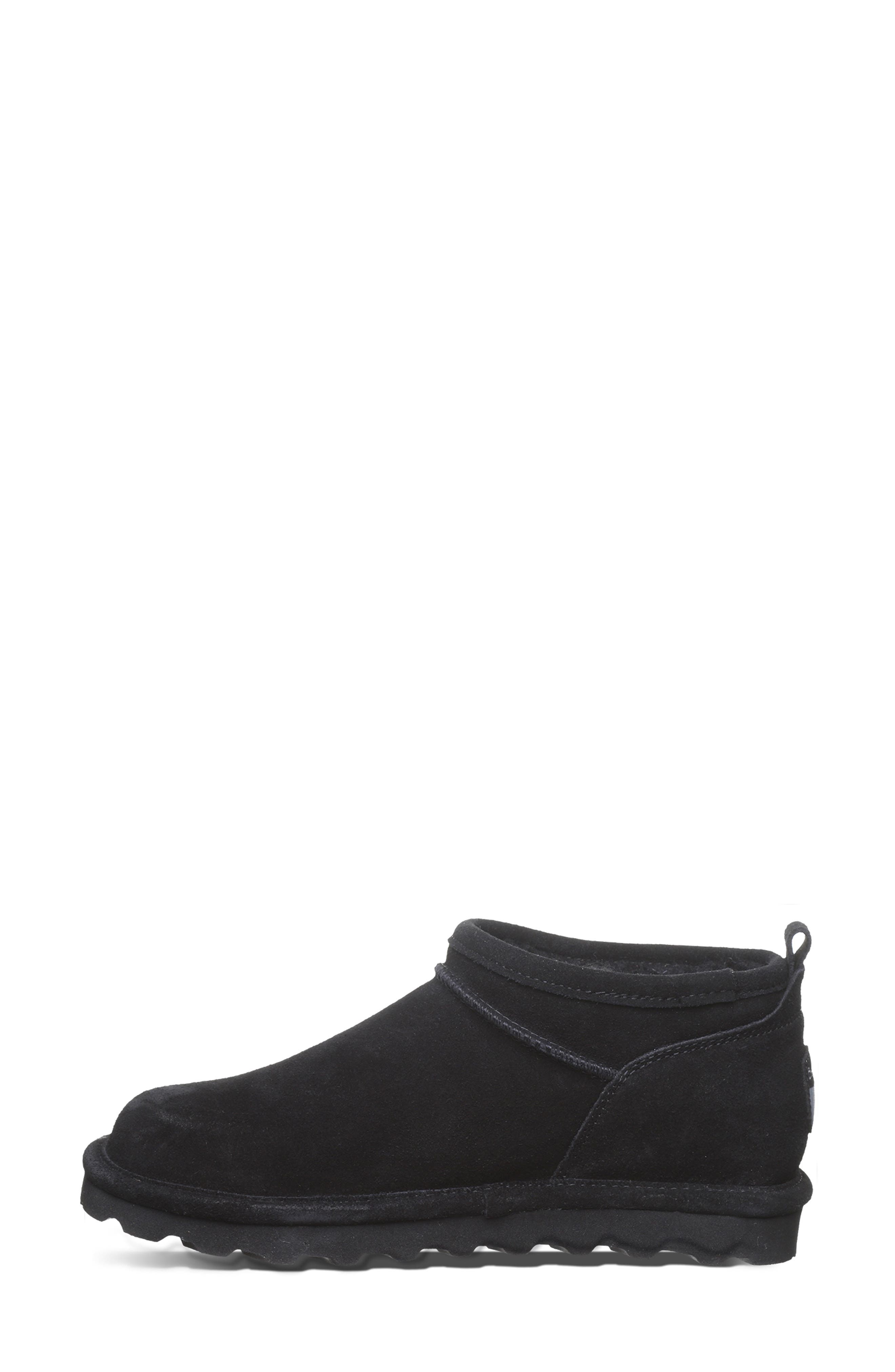 Super Shorty Genuine Shearling Lined Bootie, Alternate, color, BLACK II