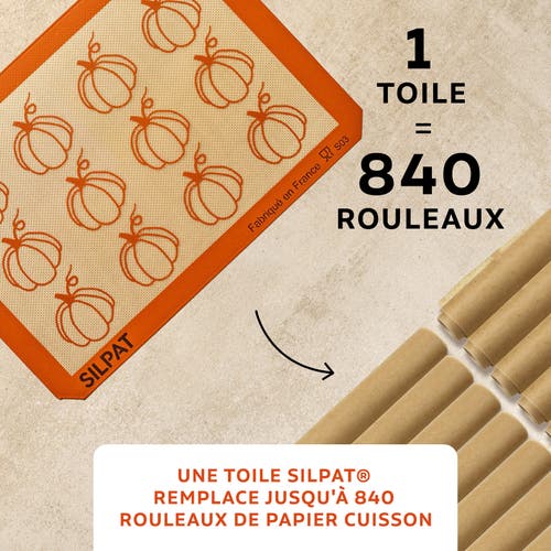 Silpat Premium Pumpkin Non-stick Half Sheet Size Silicone Baking Mat, 11-5/8 X 16-1/2