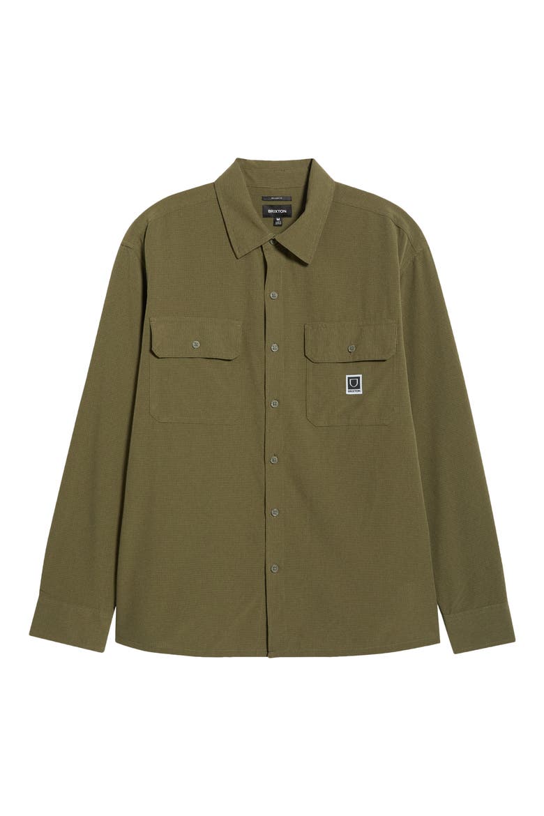 Journey Water Resistant Performance Button-Up Shirt, Alternate, color, DARK OLIVE