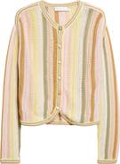 Zimmermann Indra Stripe Cotton Open Stitch Cardigan