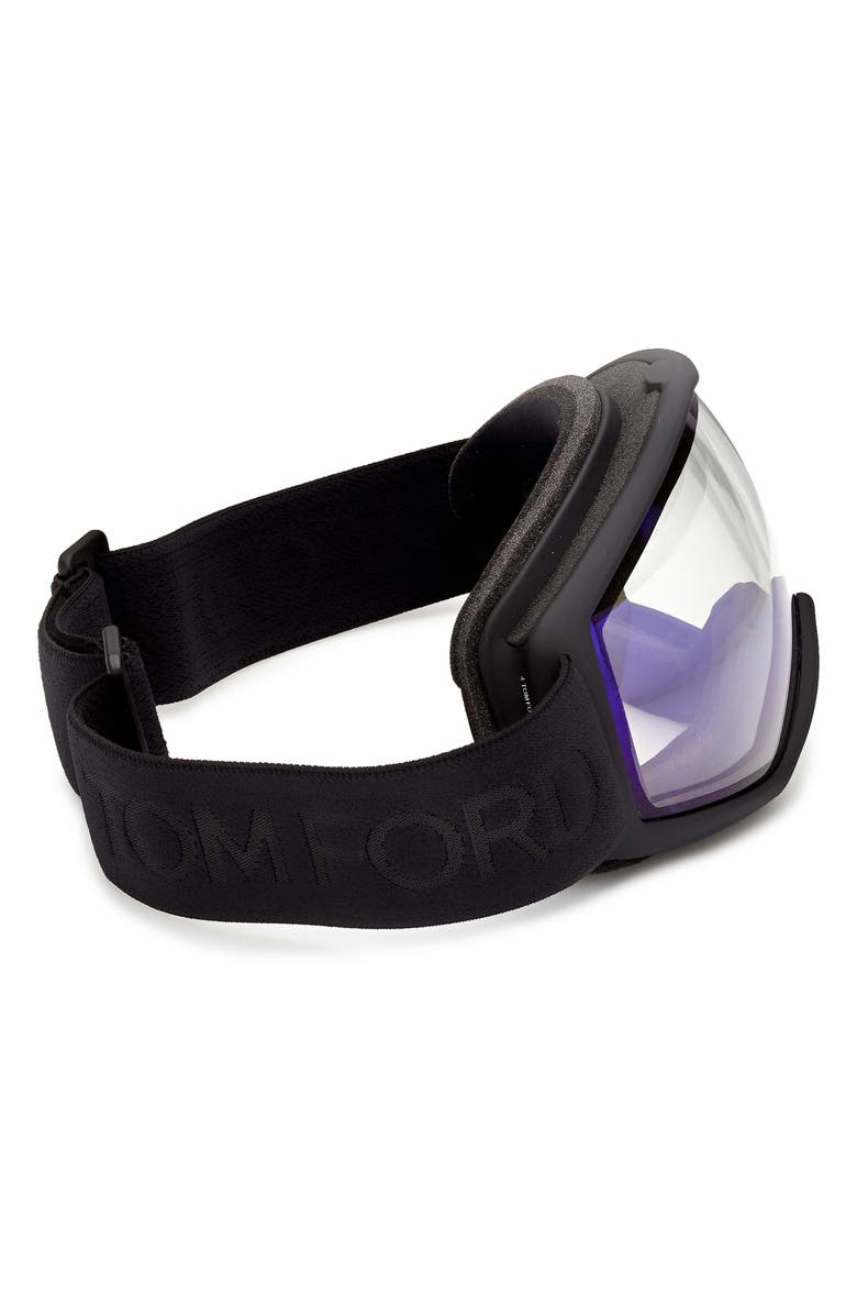 TOM FORD Polarized Ski Goggles, Alternate, color, Black / Amber Blue Mirror