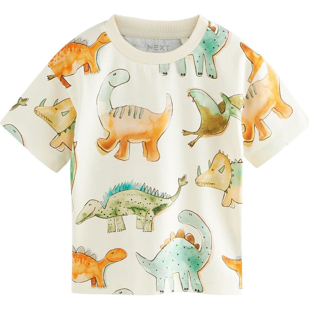 Next Kids' Dinosaur Print T-shirt In White