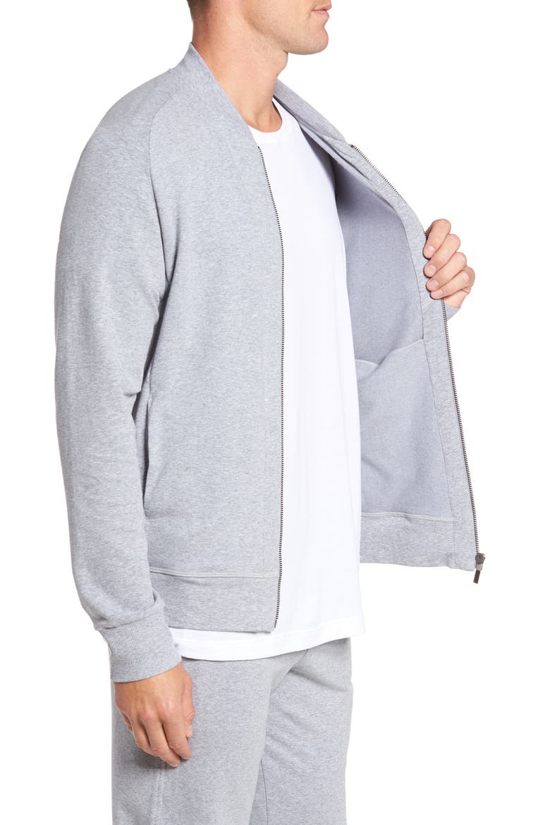 Living Cotton Zip-Up Jacket, Alternate, color, GREY MELANGE