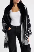 NIKKI LUND Lagertha Faux Fur Trim Wrap