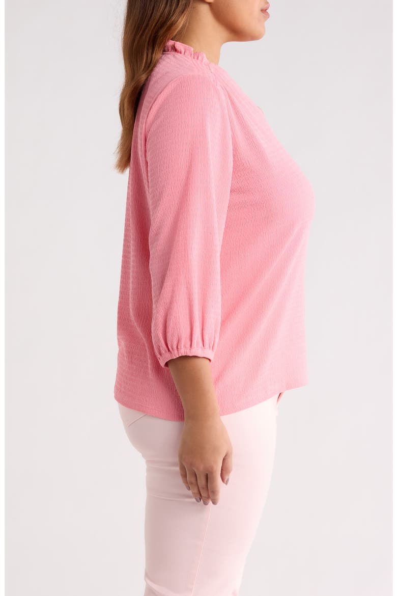 Smocked Shoulder Popover Top, Alternate, color, CORAL CANYON