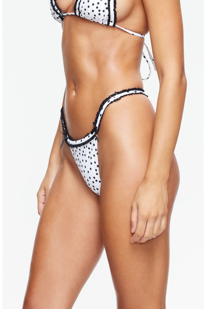 Azuri Polka Dot Bikini Bottoms, Alternate, color, PORCELAIN POLKA