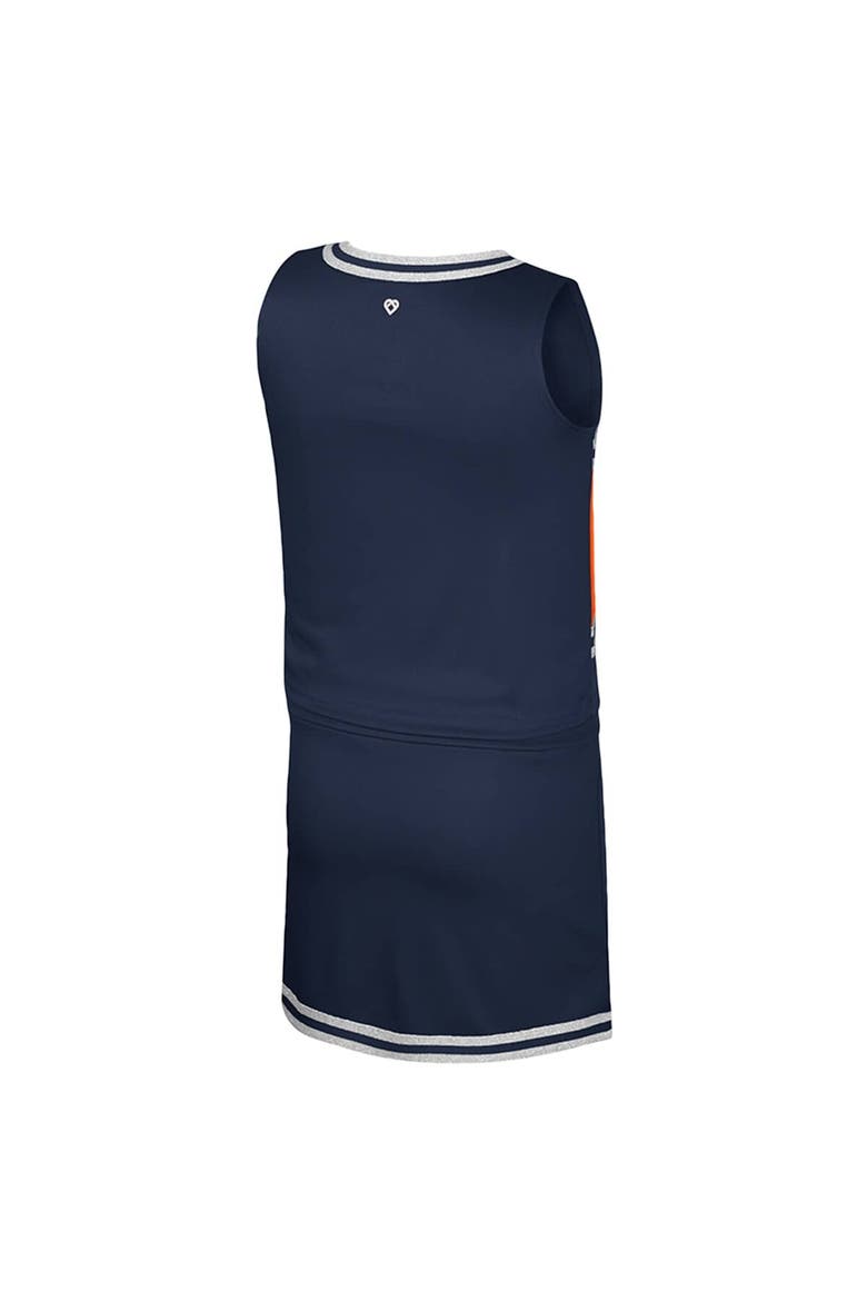 Girls Youth Colosseum Navy Auburn Tigers Cheerleader Top & Skirt Set, Alternate, color, Navy