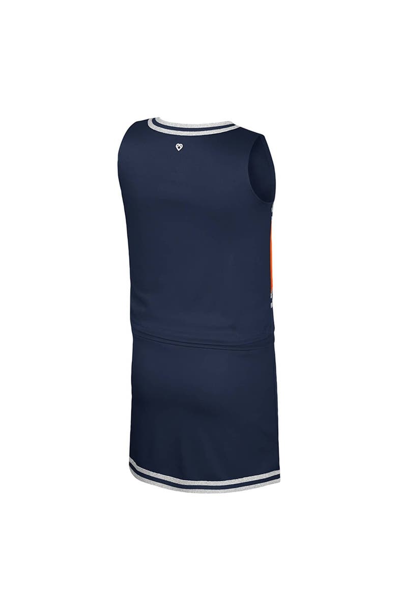 COLOSSEUM Girls Youth Colosseum Navy Auburn Tigers Cheerleader Top & Skirt Set, Alternate, color, Navy