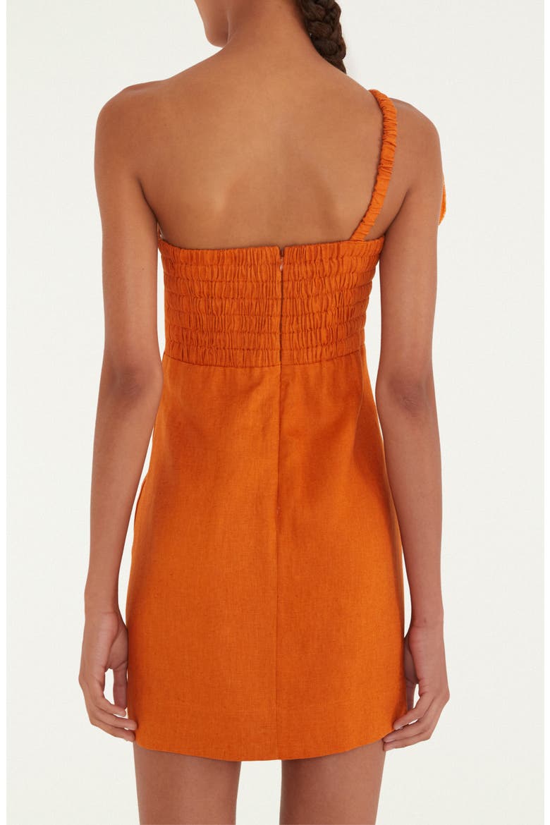 Orange Flower Euroflax™ Premium Linen Minidress, Alternate, color, ORANGE