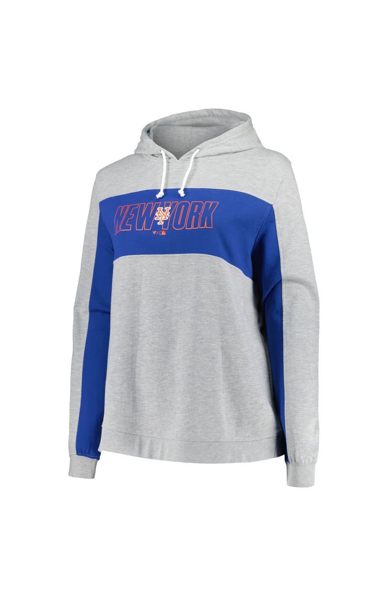 PROFILE Women's Profile Heather Gray New York Mets Plus Size Pullover Jersey Hoodie, Alternate, color, Heather Gray