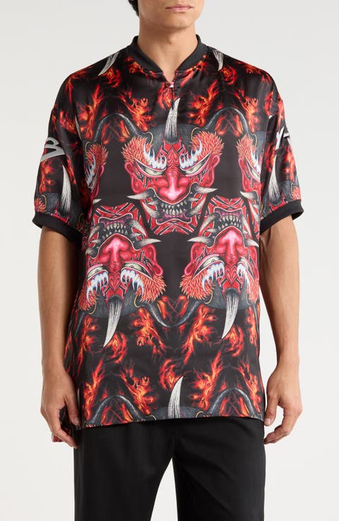 Satin Yaksha Graphic Jersey Polo