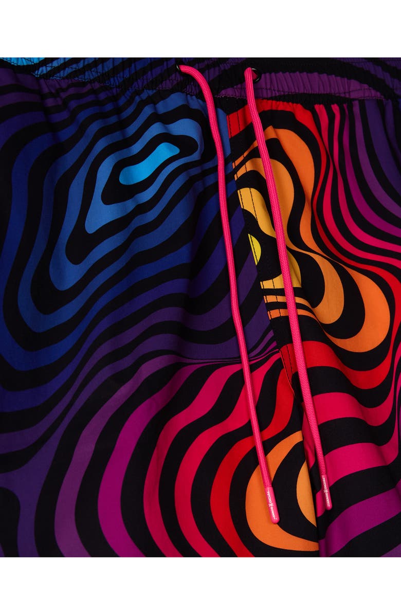 Psycho Bunny Pacific Print Swim Trunks, Alternate, color, 