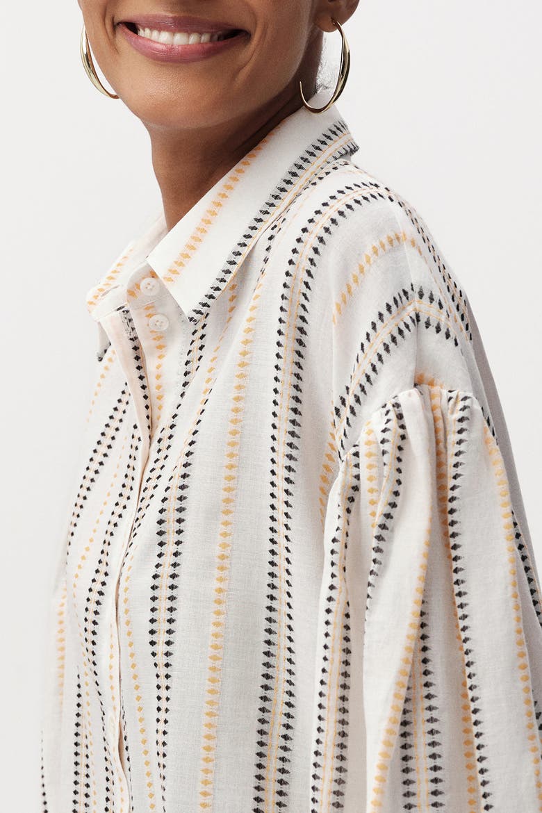 Bernyce Shirt Collar Long Sleeve Cotton Shirt, Alternate, color, Multi Color