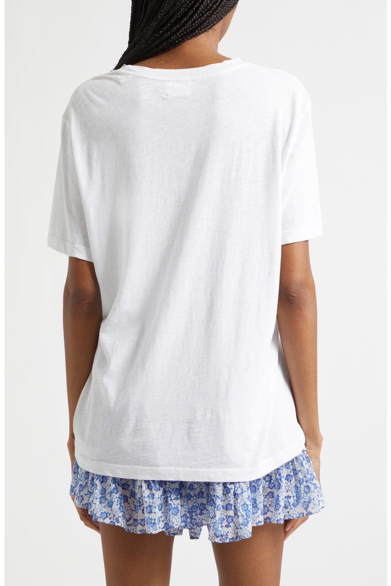 Zewel Oversize Cotton Graphic T-Shirt, Alternate, color, WHITE/ BLUE