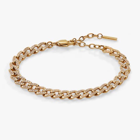 Crystal Pave Curb Chain  Bracelet