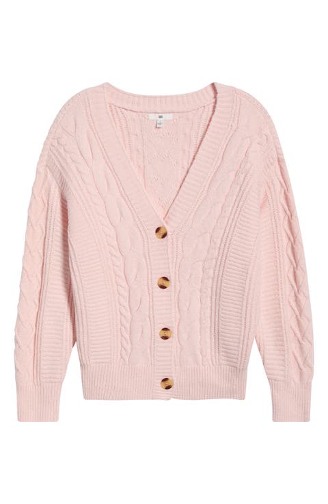 Relaxed Cable Stitch V-Neck Cardigan