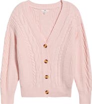 BP. Relaxed Cable Stitch V-Neck Cardigan