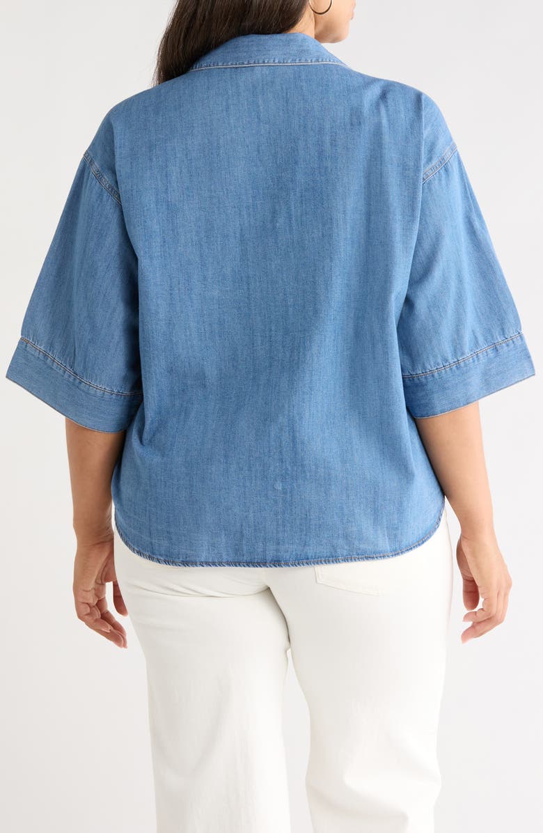 beachlunchlounge Kindell Chambray Top, Alternate, color, Medium Wash