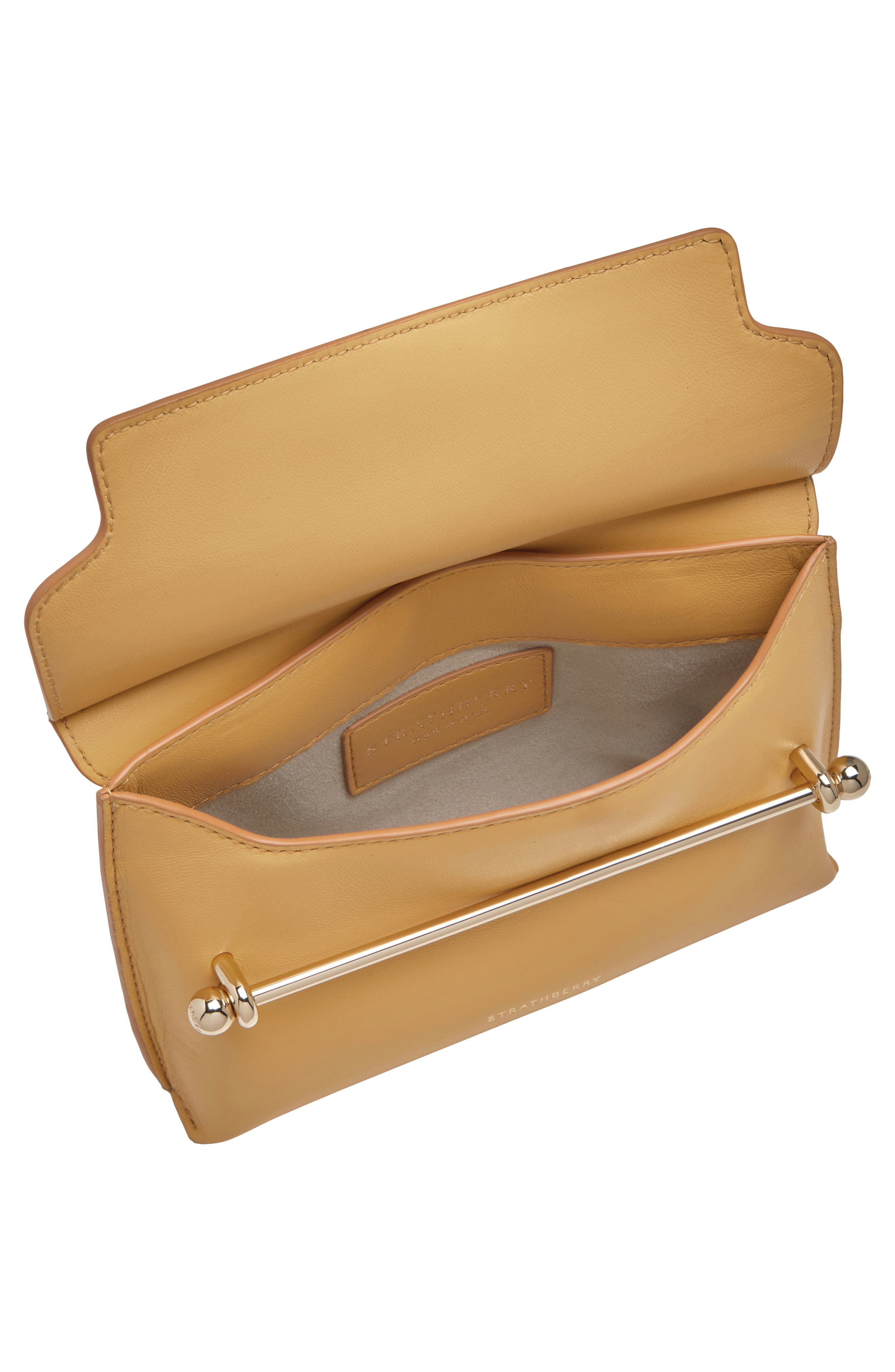Strathberry Mini Stylist Leather Crossbody Bag, Alternate, color, Brulee