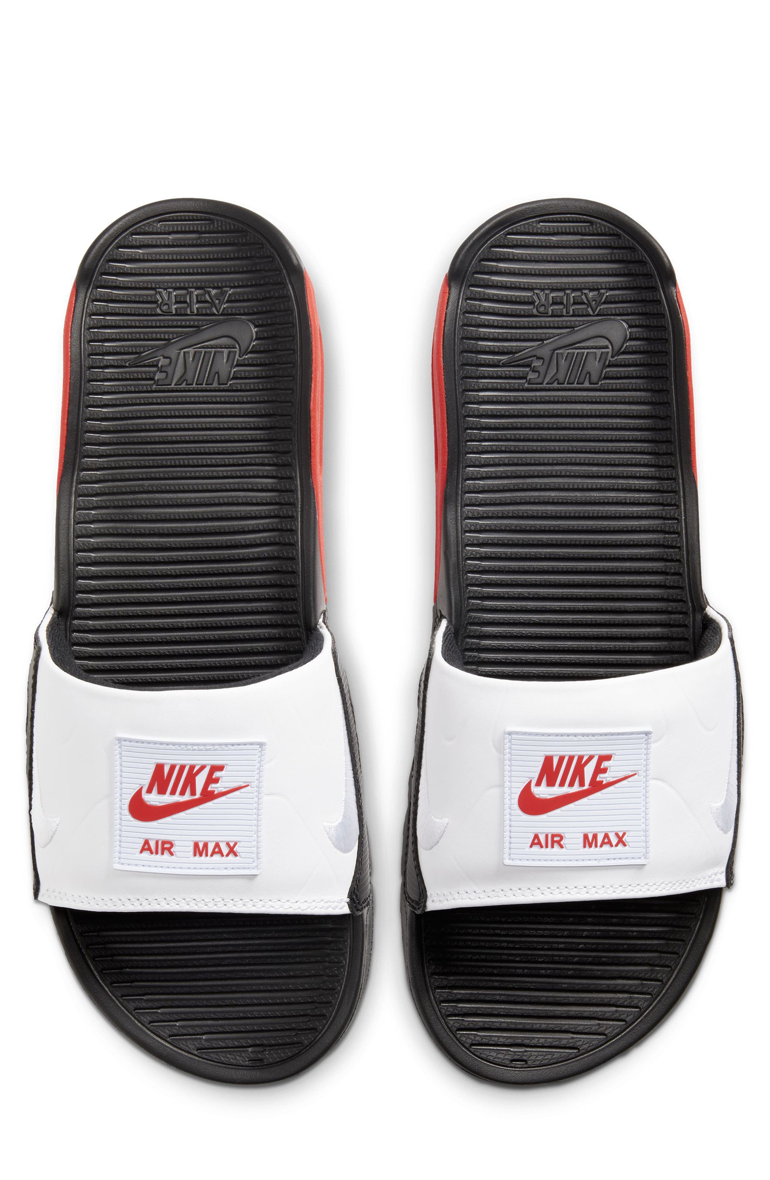 Air Max 90 Sport Slide, Alternate, color, BLACK/ CHILE RED/ WHITE