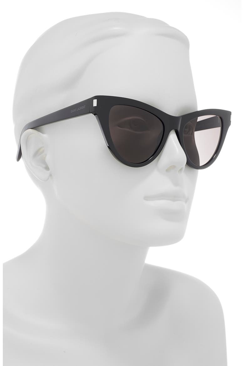 54mm Cat Eye Sunglasses, Alternate, color, BLACK BLACK BLACK