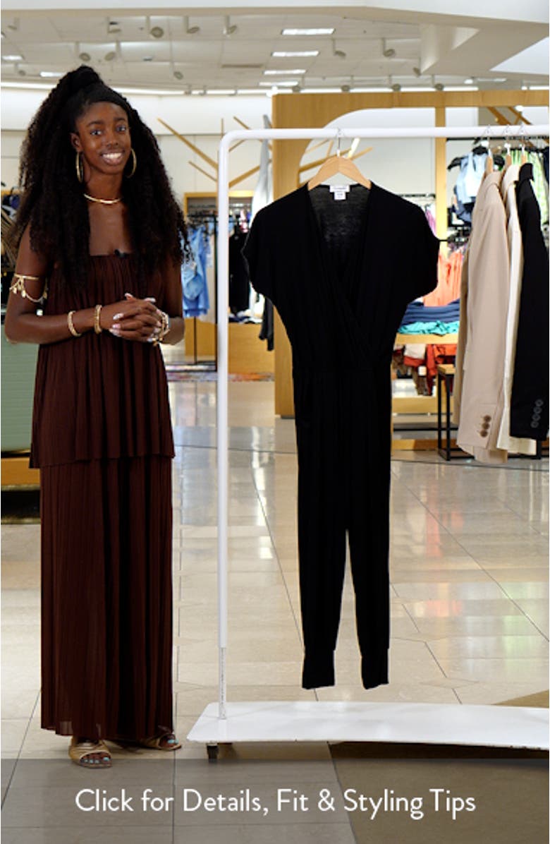 Short Sleeve Wrap Top Jumpsuit, sales video thumbnail