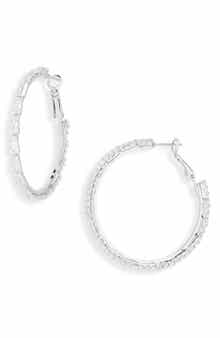 Cara Baguette Cubic Zirconia Hoop Earrings