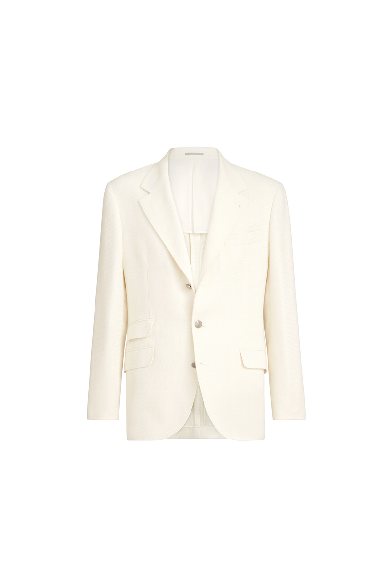 Brunello Cucinelli Hopsack deconstructed blazer, Main, color, Off-White
