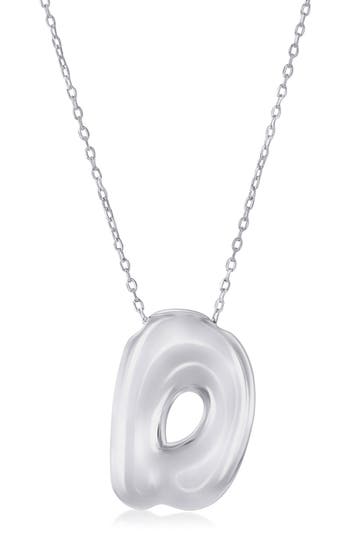 Simona Bubble Initial Pendant Necklace In Silver