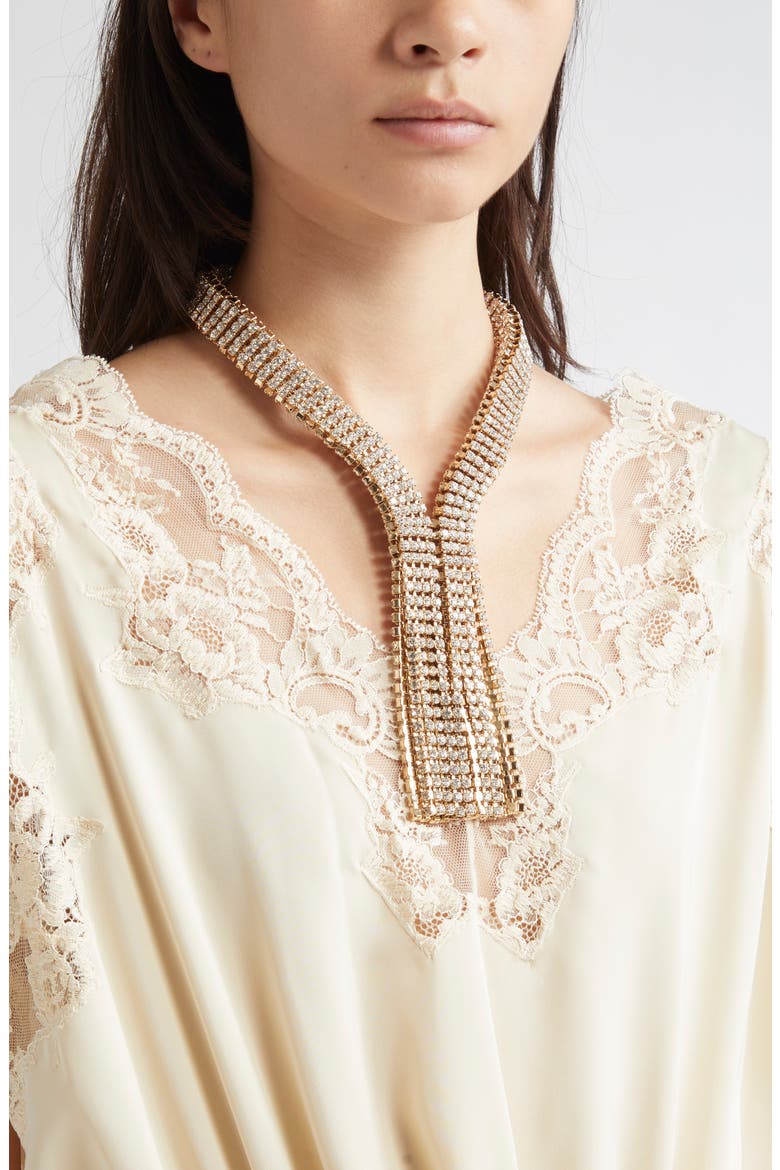 Crystal Chain Tassel Collar Necklace, Alternate, color, GOLD / CRYSTAL