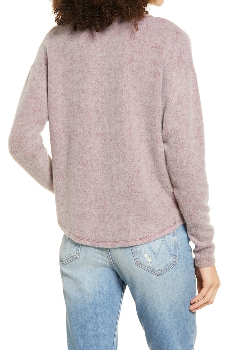 V-Neck Top, Alternate, color, BURGUNDY