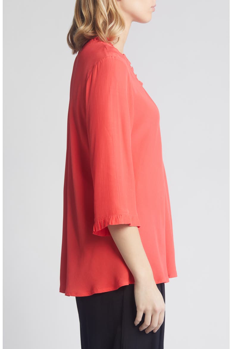 Birgit V-Neck Tunic Blouse, Alternate, color, HIBISCUS