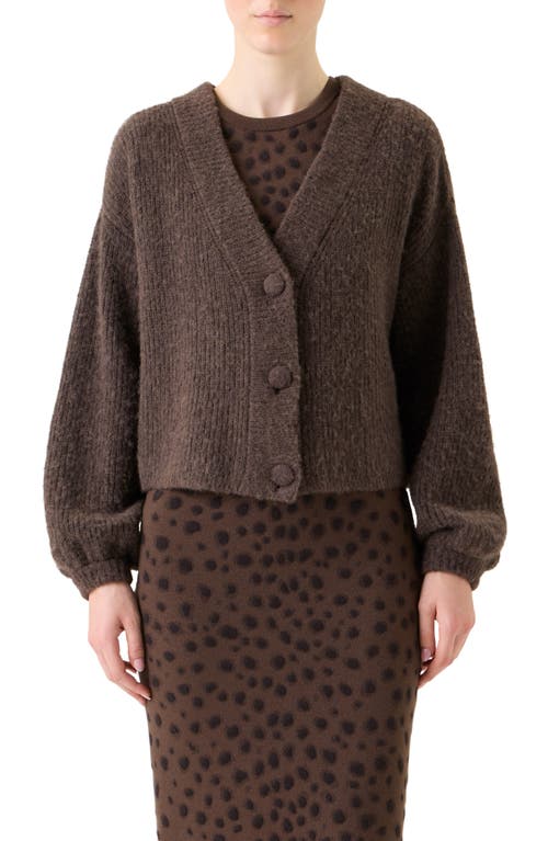 Akris Punto Oversize Alpaca Blend Cardigan In Brown