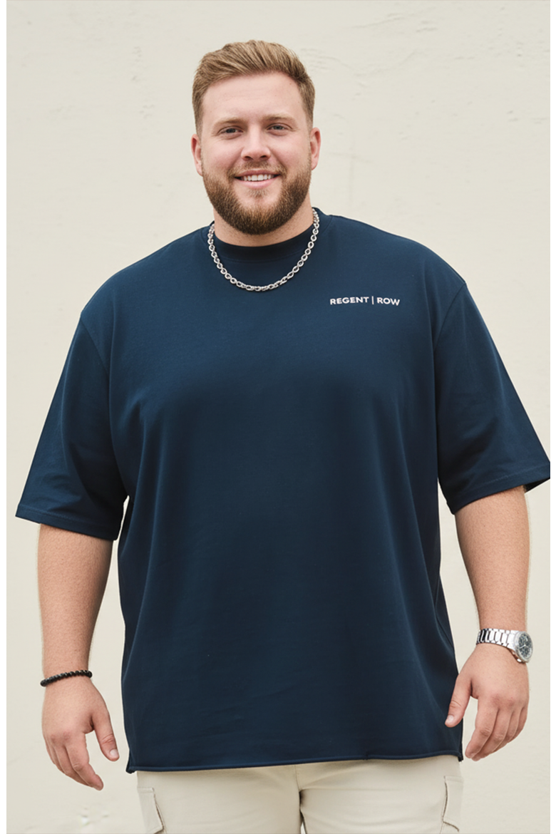 Men’s Organic Cotton T-Shirt Navy Blue | Classic Crew Neck Short Sleeve Tee with Logo, Soft Breathable Casual Top, Alternate, color, Navy