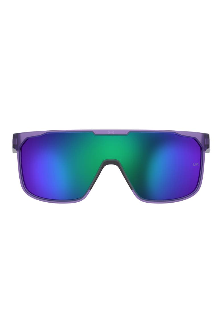 Define 99mm Oversize Mirror Shield Sunglasses, Main, color, MATTE VIOLET