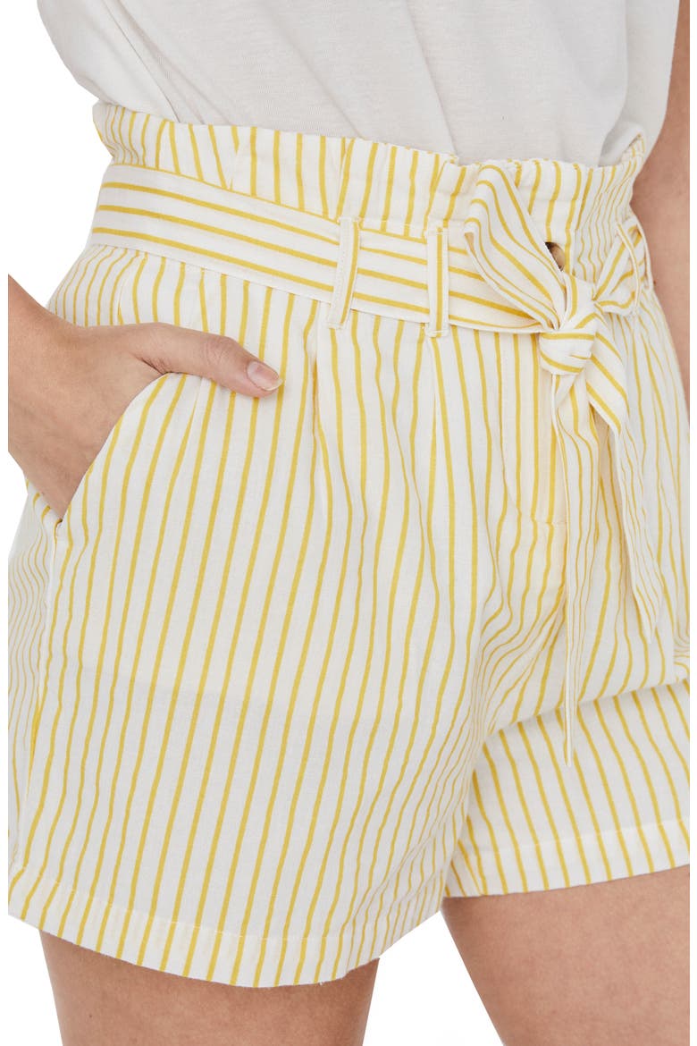 Paperbag Waist Shorts, Alternate, color, SNOW WHITE W/ BANANA CREAM
