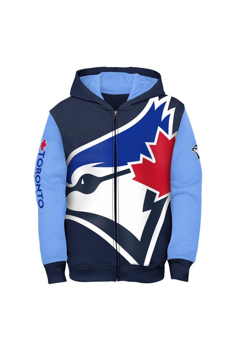 Outerstuff Youth Fanatics Branded Navy/Light Blue Toronto Blue Jays Postcard Full-Zip Hoodie Jacket, Alternate, color, 