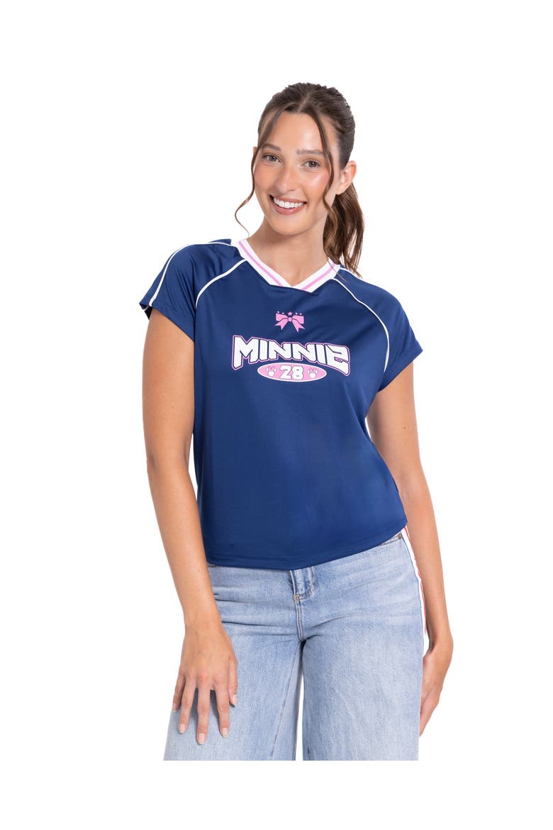 Mickey Mouse & Friends Short Sleeve Soccer Jersey, Alternate, color, Minnie Slate Blue