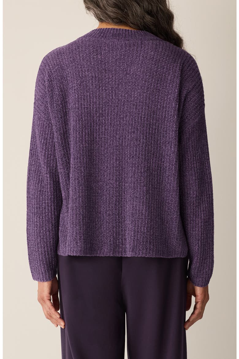 V-Neck Stretch Cotton Sweater, Alternate, color, MULLED GRAPE