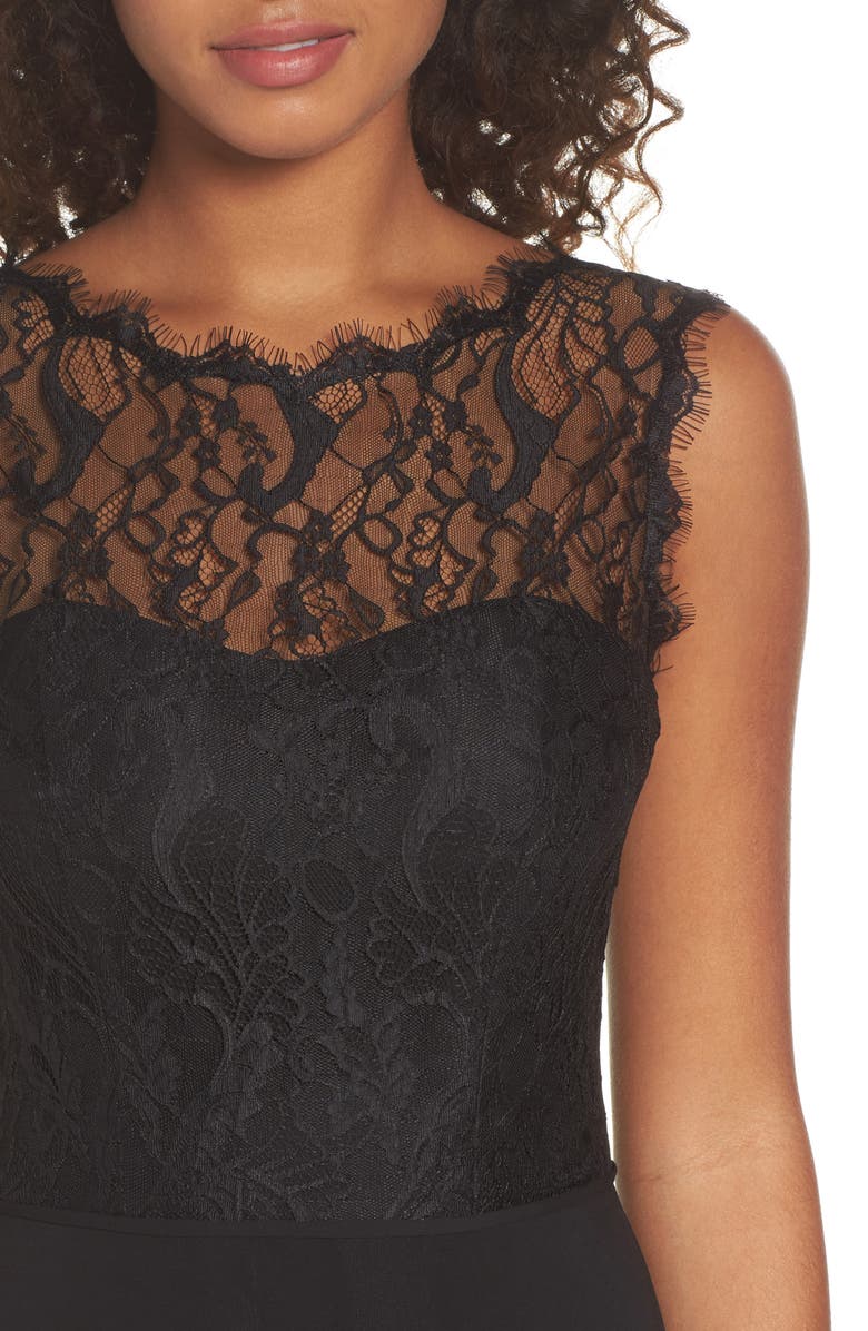 Hayley Paige Occasions Lace & Chiffon A-Line Gown, Alternate, color,