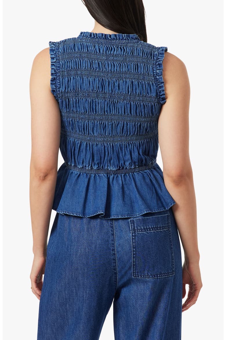 Ruffle Denim Tank Top, Alternate, color, LAGUNA