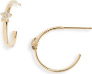 Estella Bartlett Single Cubic Zirconia Star Hoop Earrings