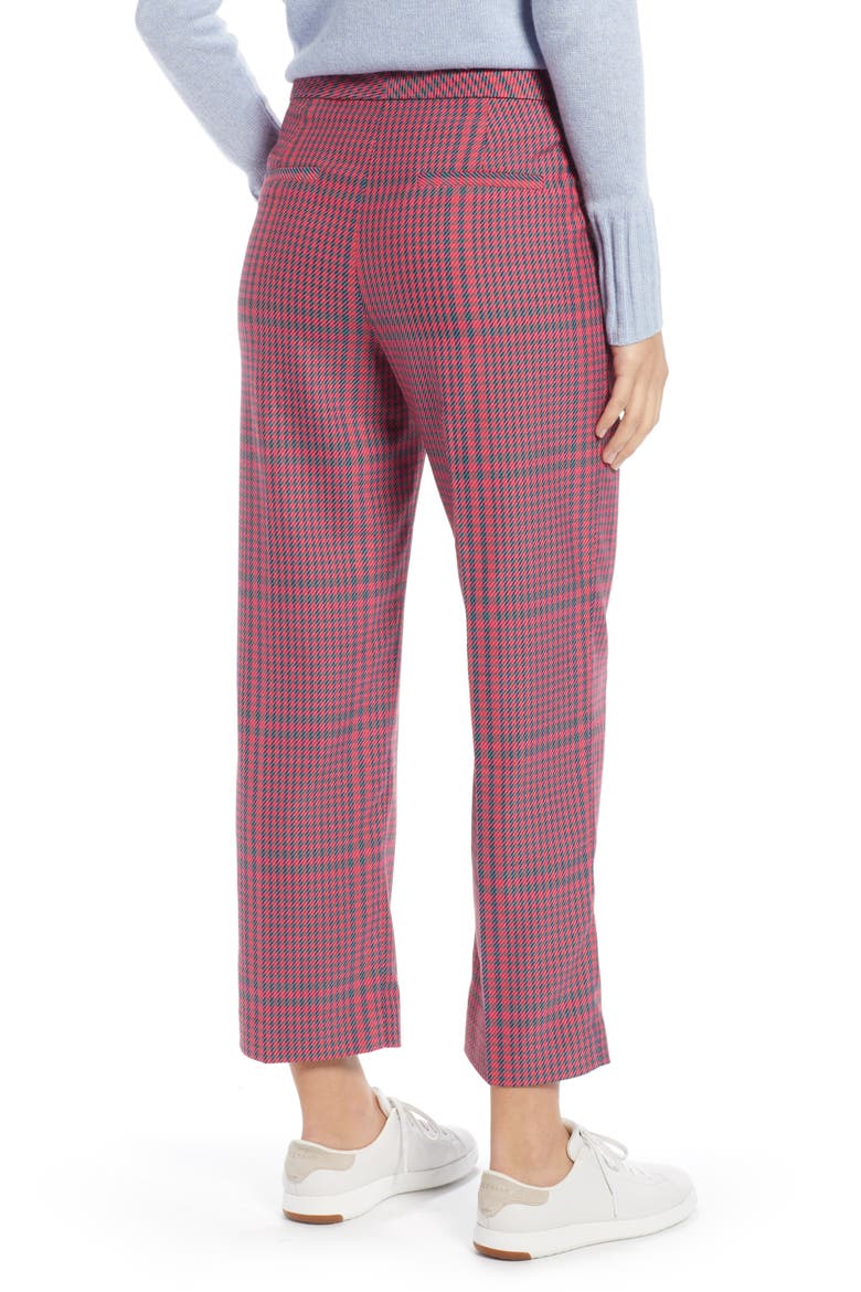 Straight Leg Plaid Pants, Alternate, color, PINK SIMONE PLAID