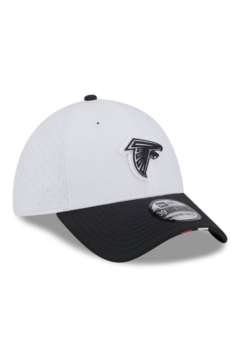 Men's New Era  White/Black Atlanta Falcons 2025 NFL Training Camp 39THIRTY Flex Hat, Alternate, color, White