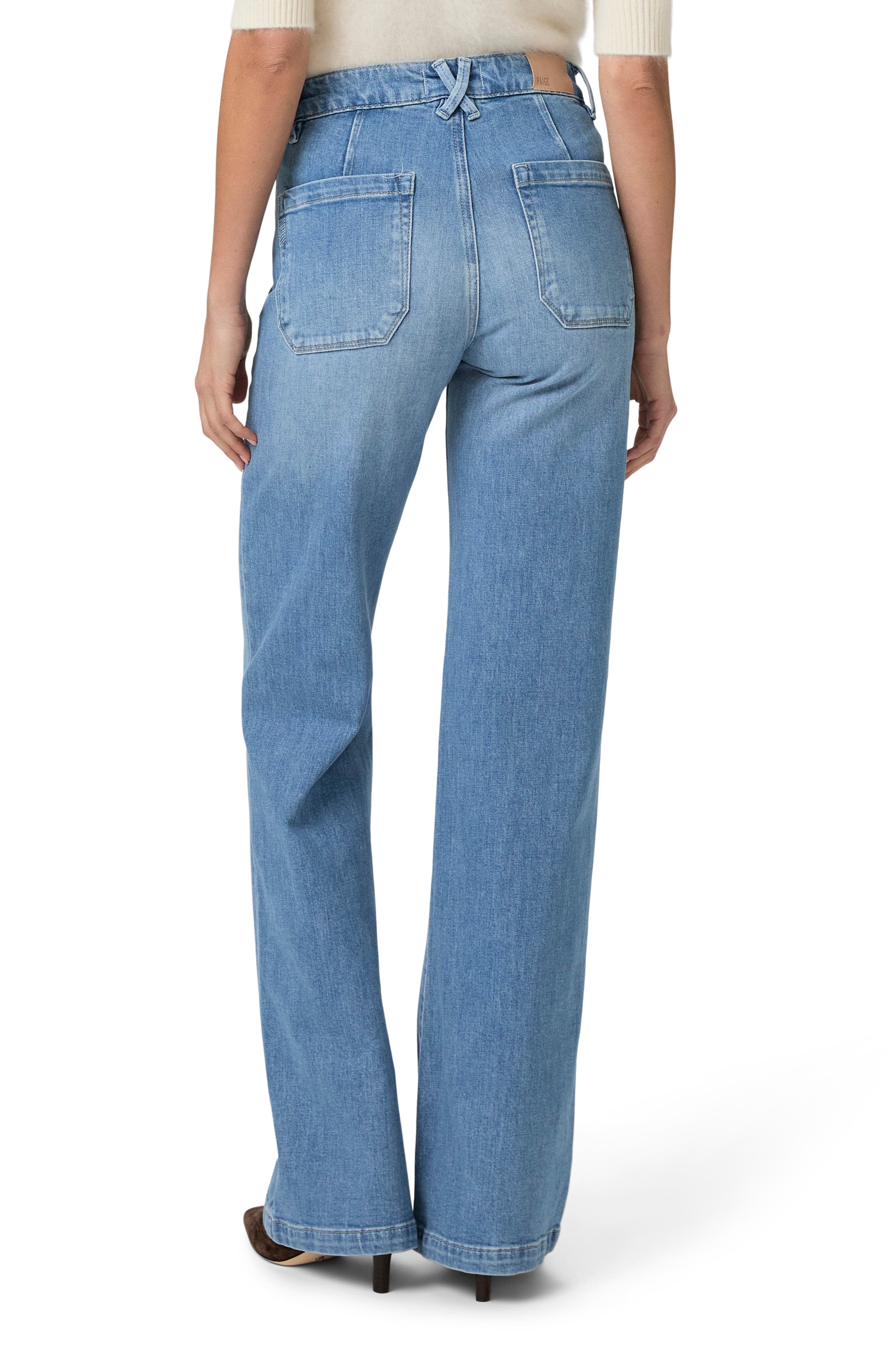 PAIGE Leenah Patch Pocket Wide Leg Jeans (Women) | Nordstromrack