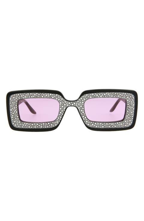 49mm Special Edition Crystal Square Sunglasses