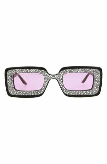 Gucci 49mm Special Edition Crystal Square Sunglasses